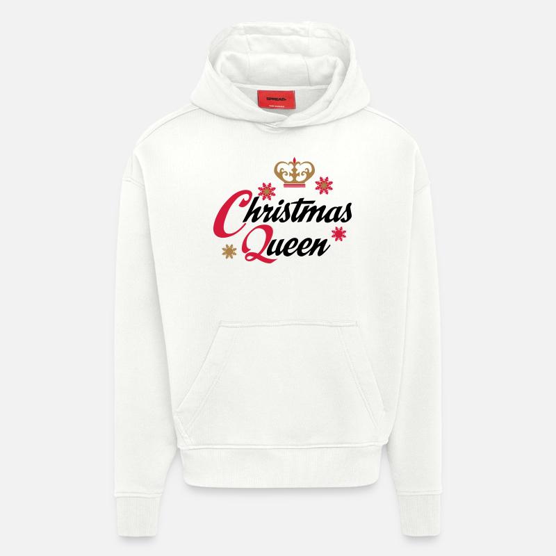 Noël - Sweat à capuche bio épais oversize fabriqué en UE - OFF WHITE