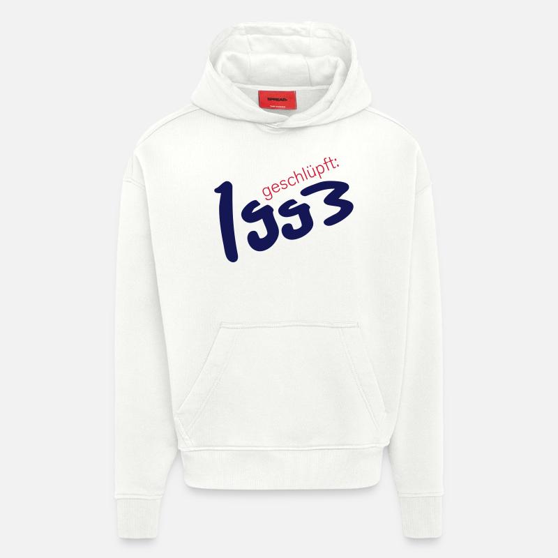 Éclos en 1993 - Sweat à capuche bio épais oversize fabriqué en UE - OFF WHITE