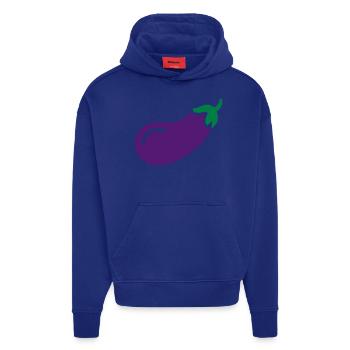 Aubergine - Sweat à capuche bio épais oversize fabriqué en UE - OFF WHITE - Devant