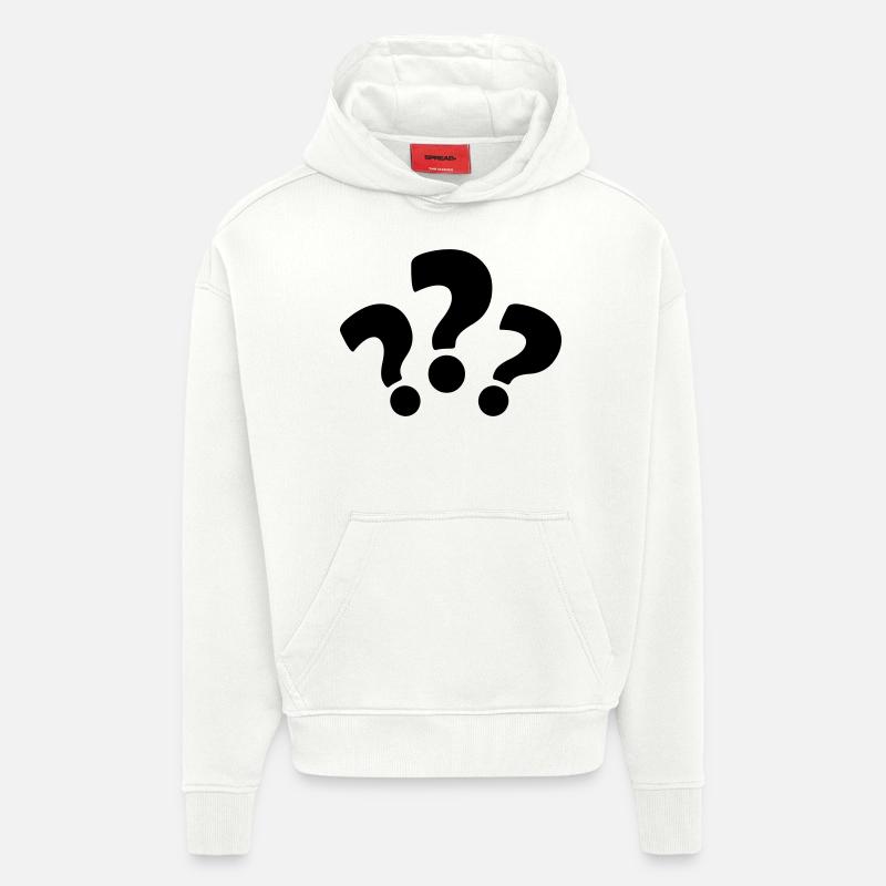 fragezeichen_2 - Sweat à capuche bio épais oversize fabriqué en UE - OFF WHITE