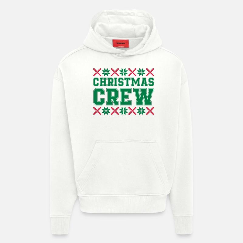 Équipage de Noël Noël - Sweat à capuche bio épais oversize fabriqué en UE - OFF WHITE