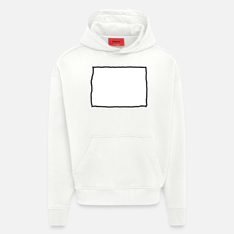 Namensschild in Tabellenformat - Hoodie- made by SPREAD - OFF WHITE
