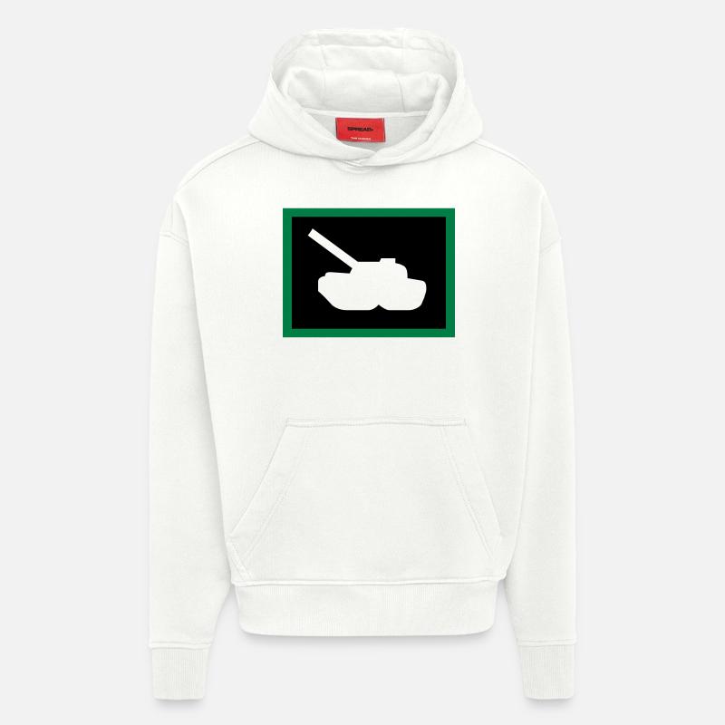 Panzer / tank (2c) - Sweat à capuche bio épais oversize fabriqué en UE - OFF WHITE