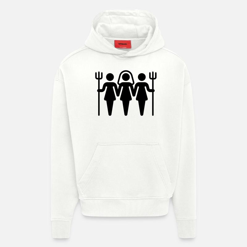 Garde d'honneur (sans texte) - Sweat à capuche bio épais oversize fabriqué en UE - OFF WHITE