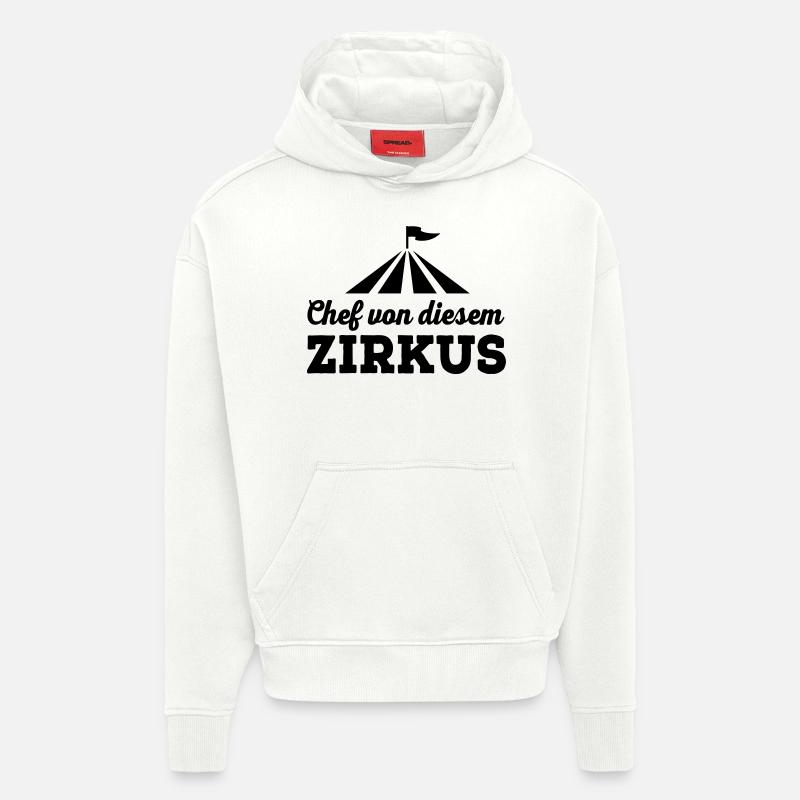 Chef de ce cirque - Sweat à capuche bio épais oversize fabriqué en UE - OFF WHITE