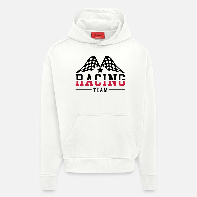 racing_team_ri2 - Sweat à capuche bio épais oversize fabriqué en UE - OFF WHITE