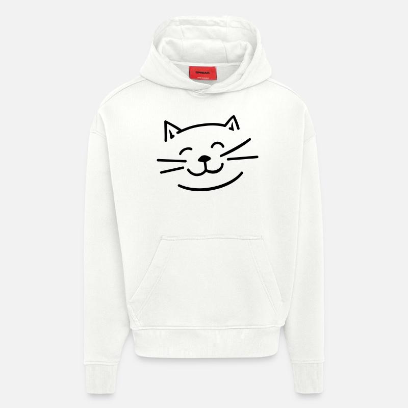 Chat - Sweat à capuche bio épais oversize fabriqué en UE - OFF WHITE