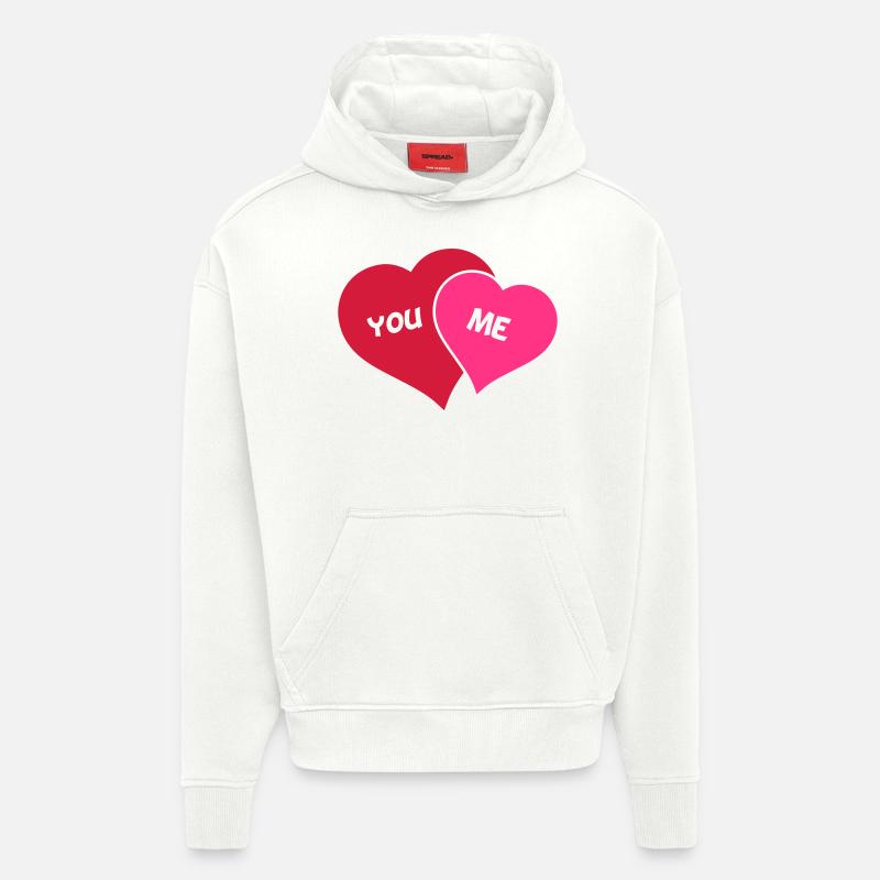 you_and_me_2 - Sweat à capuche bio épais oversize fabriqué en UE - OFF WHITE