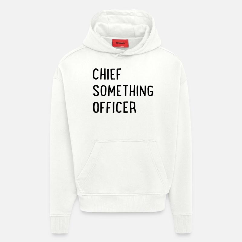 Chef de quelque chose - Sweat à capuche bio épais oversize fabriqué en UE - OFF WHITE