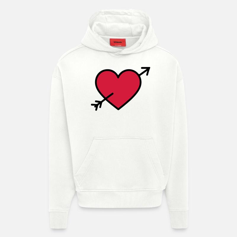 Herz Symbol Pfeil - Hoodie- made by SPREAD  - OFF WHITE