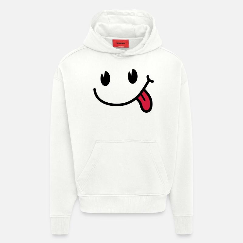 Smiley - Hoodie- made by SPREAD  - OFF WHITE