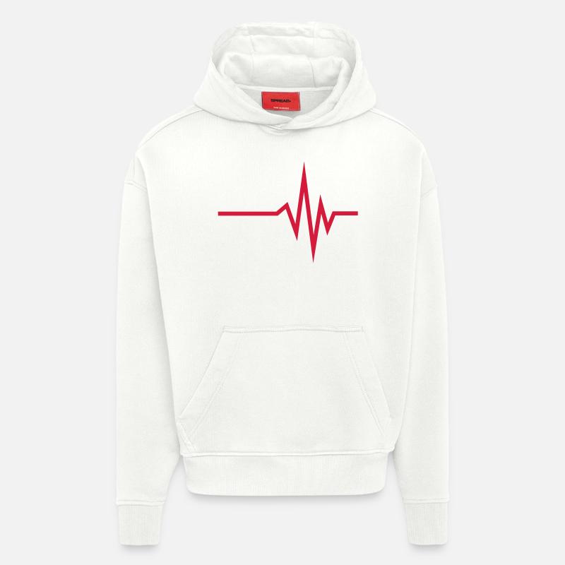 frequenz_beat__f1 - Sweat à capuche bio épais oversize fabriqué en UE - OFF WHITE