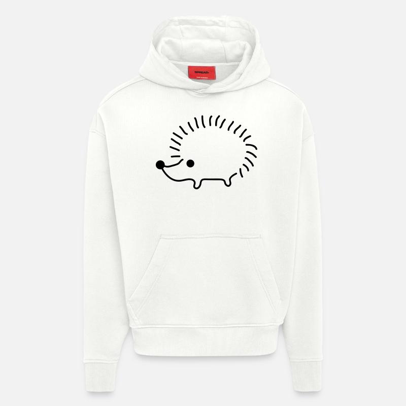 Hedgehog Design - Sweat à capuche bio épais oversize fabriqué en UE - OFF WHITE