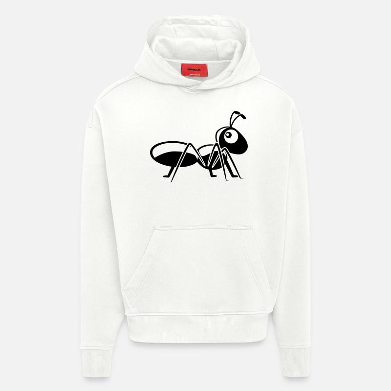 Insecte fourmi drôle mignon - Sweat à capuche bio épais oversize fabriqué en UE - OFF WHITE