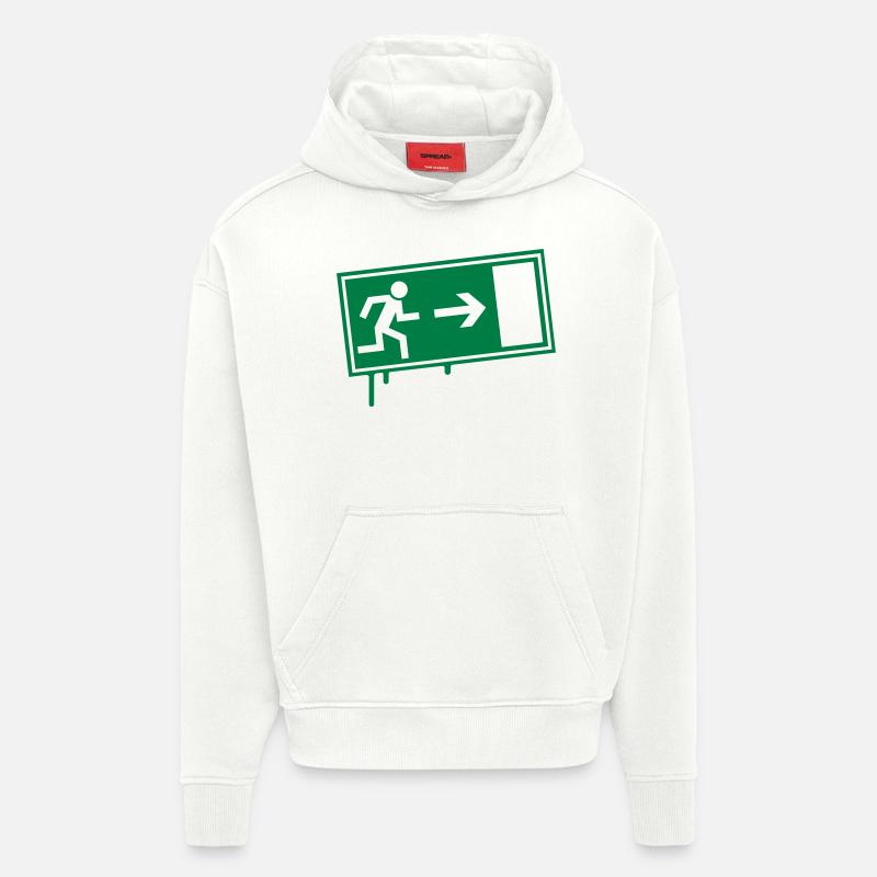 exit_2_f1 - Hoodie- made by SPREAD  - OFF WHITE