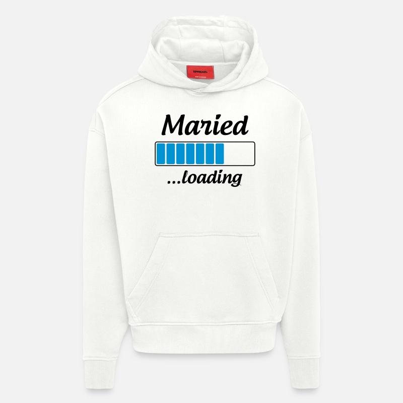 Maried ...loading - Wedding - Sweat à capuche bio épais oversize fabriqué en UE - OFF WHITE