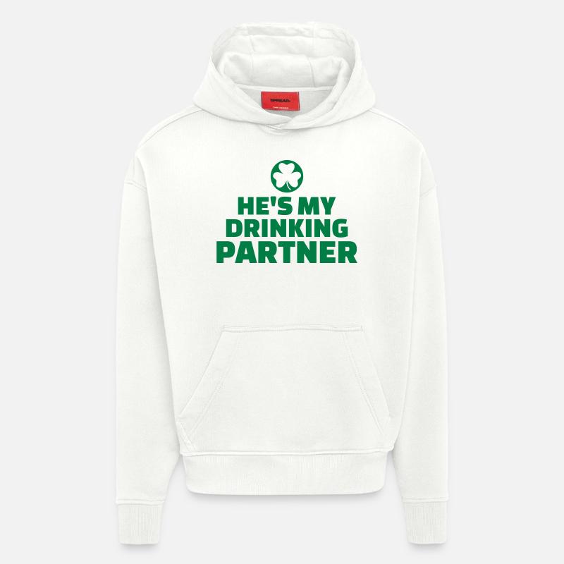 Drinking partner - Sweat à capuche bio épais oversize fabriqué en UE - OFF WHITE