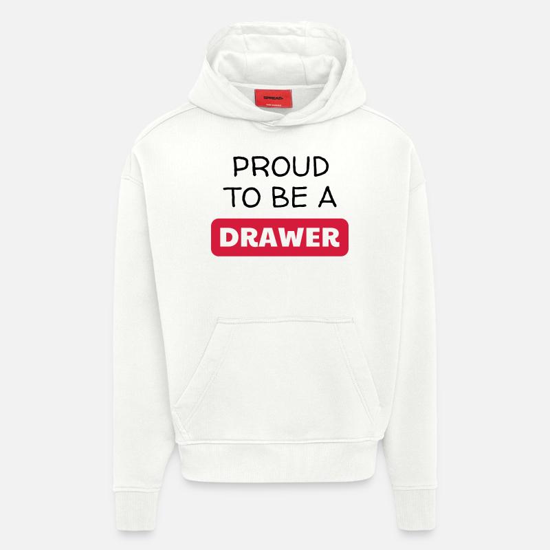 Dessin / Dessinateur / Drawing / Drawer - Sweat à capuche bio épais oversize fabriqué en UE - OFF WHITE