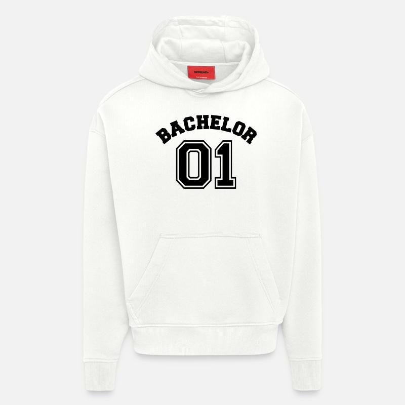Bachelor 01 - Sweat à capuche bio épais oversize fabriqué en UE - OFF WHITE