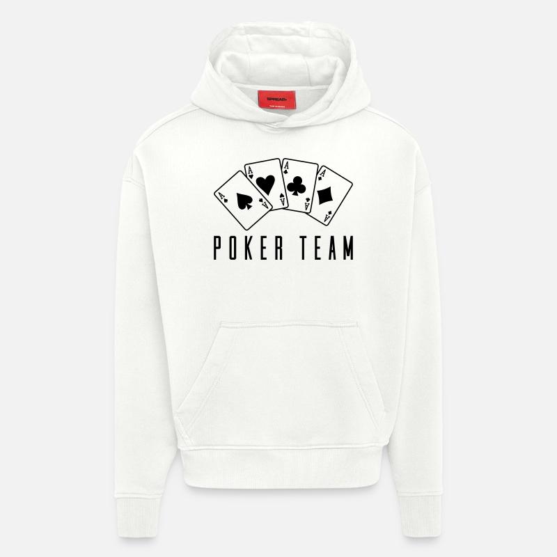Équipe de poker 1 - Sweat à capuche bio épais oversize fabriqué en UE - OFF WHITE