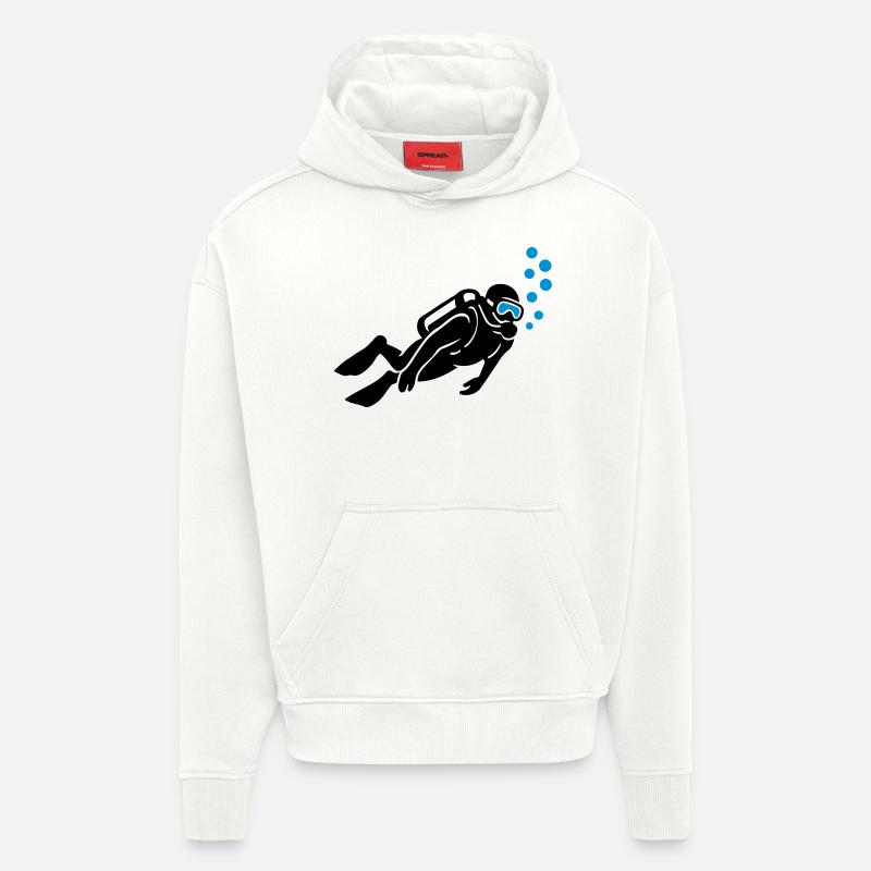 Taucher Silhouette Tauchen - Hoodie- made by SPREAD  - OFF WHITE