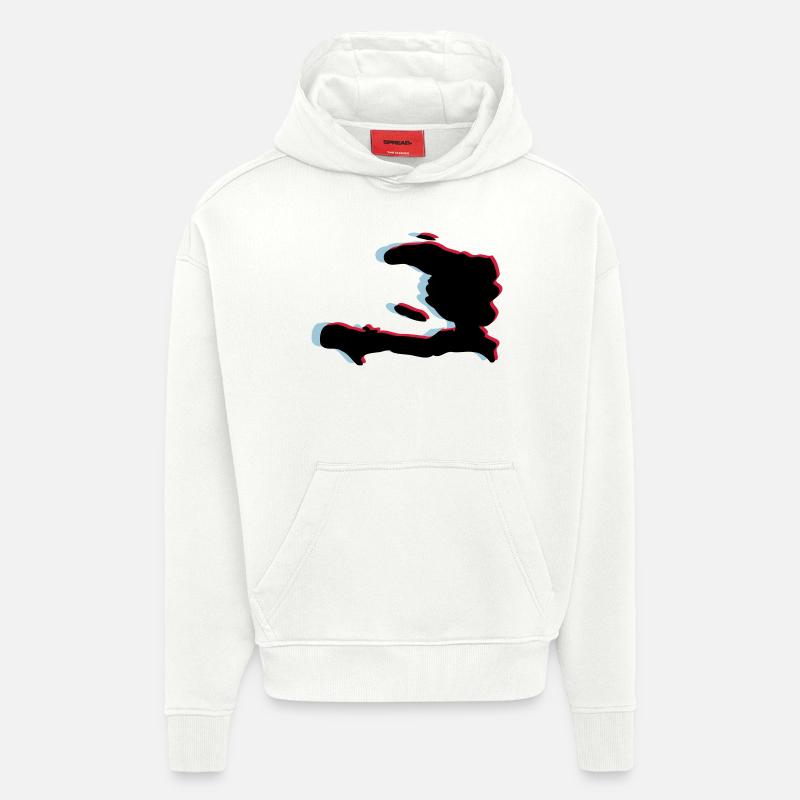 3d anaglyph HAITI green - Sweat à capuche bio épais oversize fabriqué en UE - OFF WHITE