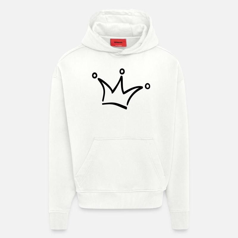 KRONE trident - Sweat à capuche bio épais oversize fabriqué en UE - OFF WHITE