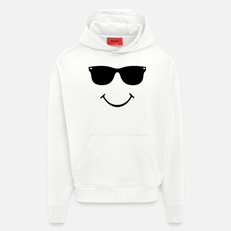 face - Sweat à capuche bio épais oversize fabriqué en UE - OFF WHITE