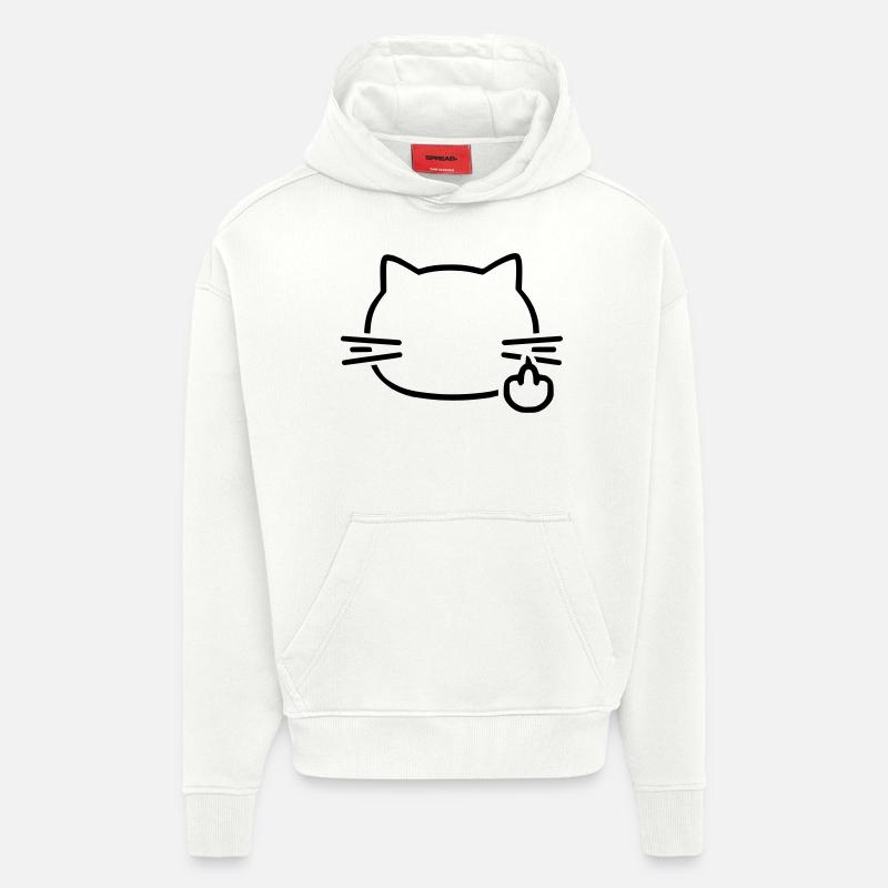 Chat fuck - Sweat à capuche bio épais oversize fabriqué en UE - OFF WHITE