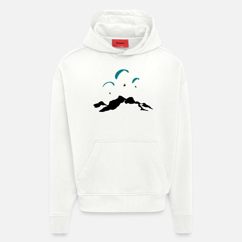 Parapente Tennengebirge Werfenweng - Sweat à capuche bio épais oversize fabriqué en UE - OFF WHITE