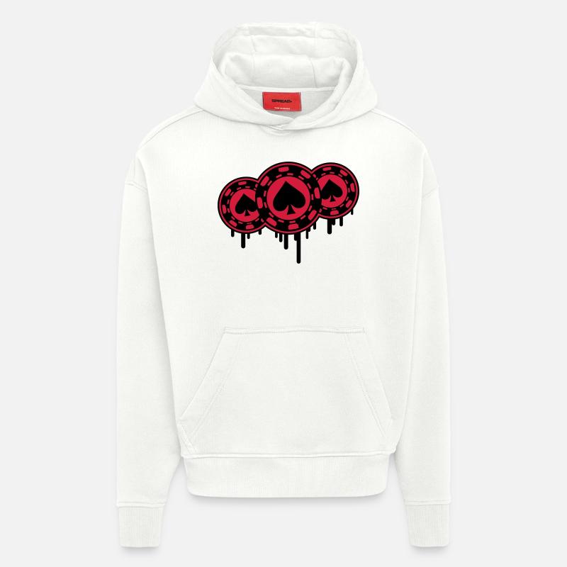poker_chips_gr2 - Sweat à capuche bio épais oversize fabriqué en UE - OFF WHITE