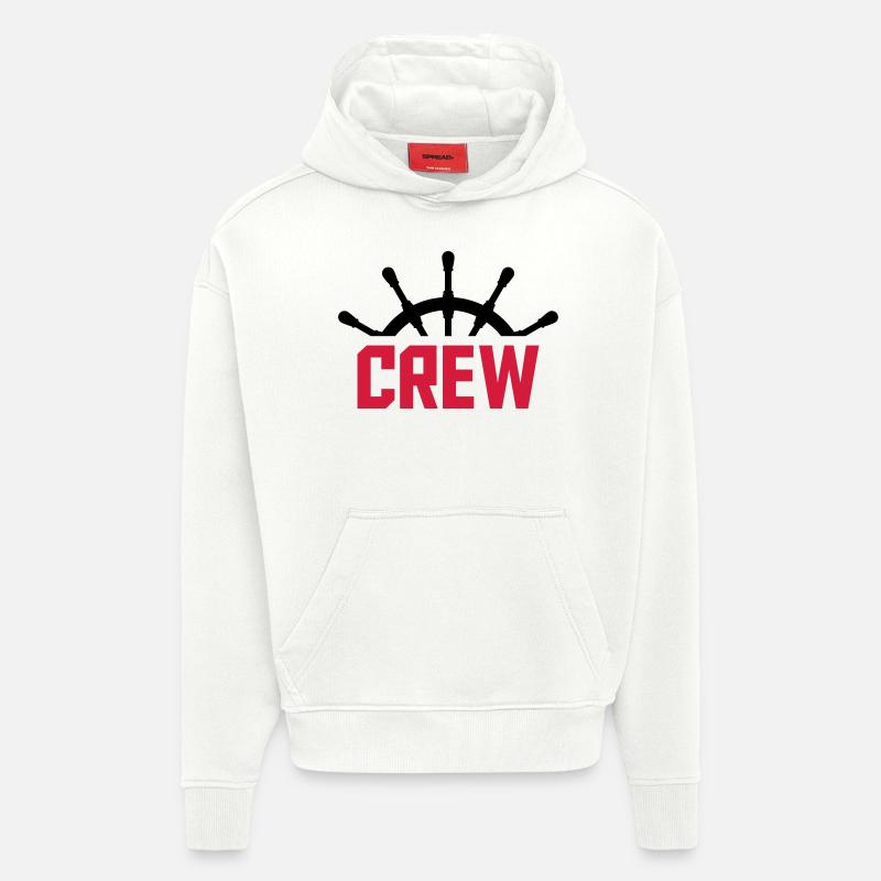 Conception de Steuerrad d'équipage - Sweat à capuche bio épais oversize fabriqué en UE - OFF WHITE
