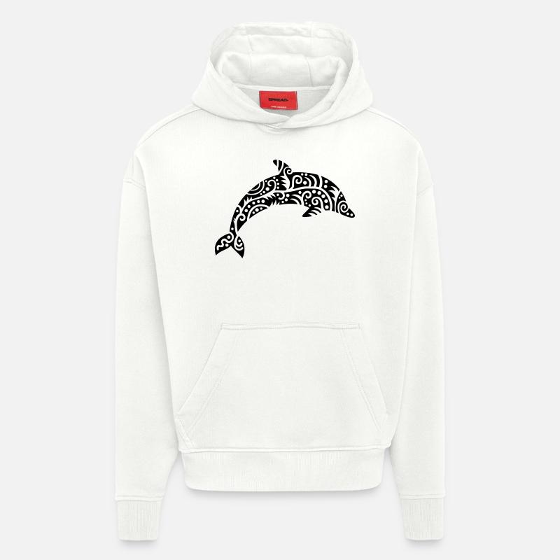 Dolphin - Hoodie- made by SPREAD  - OFF WHITE
