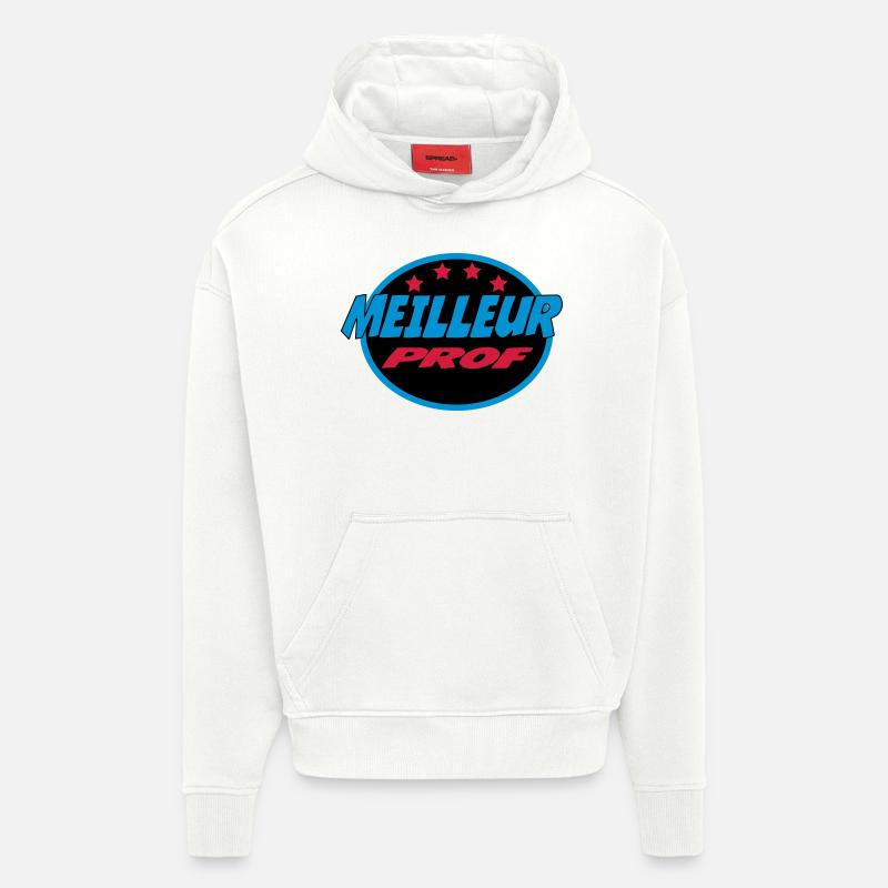 MEILLEUR PROF - Sweat à capuche bio épais oversize fabriqué en UE - OFF WHITE
