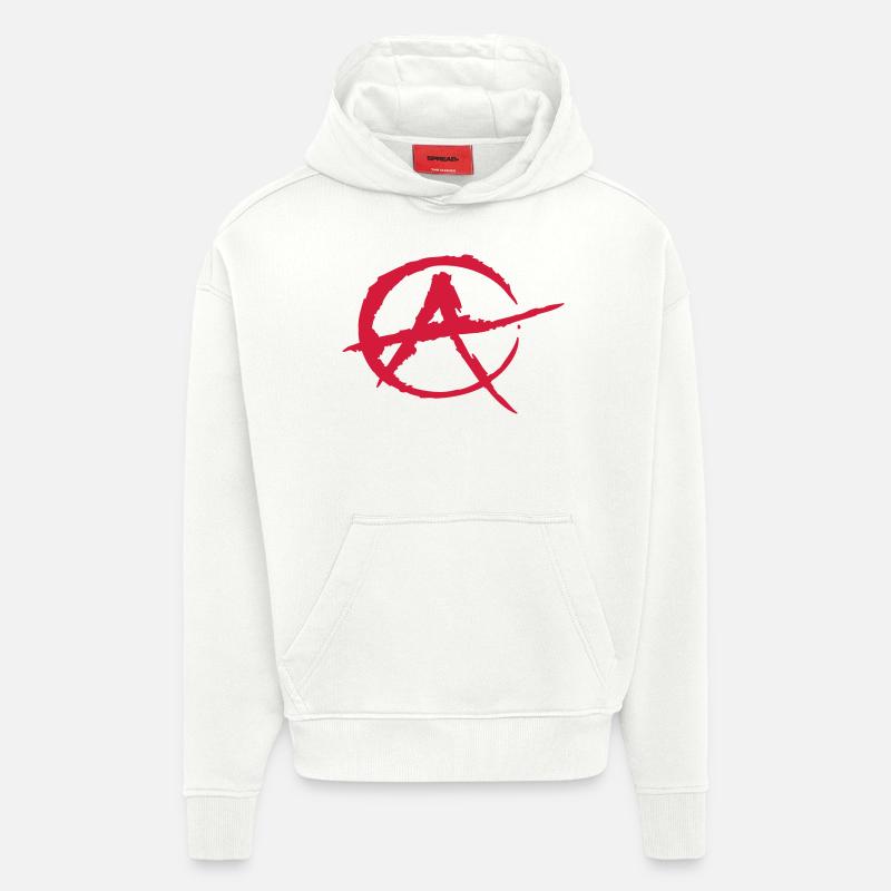 anarchy - Sweat à capuche bio épais oversize fabriqué en UE - OFF WHITE