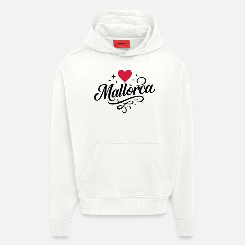 Cœur de Majorque - Sweat à capuche bio épais oversize fabriqué en UE - OFF WHITE