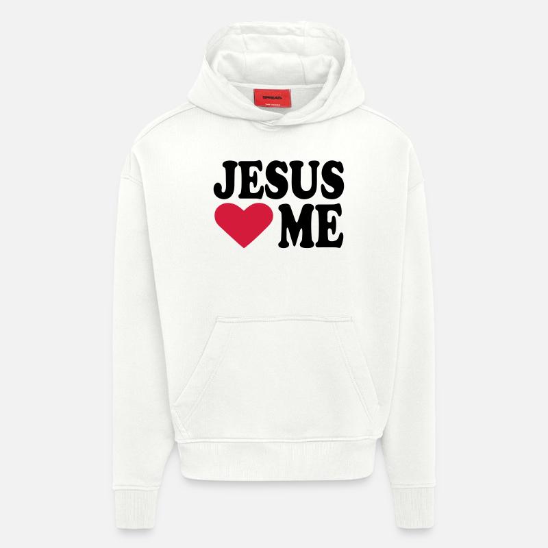 Jesus - Sweat à capuche bio épais oversize fabriqué en UE - OFF WHITE