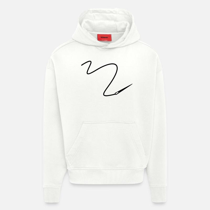 Needle with thread - Hoodie- made by SPREAD  - OFF WHITE