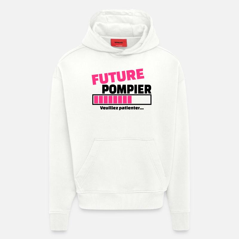 future pompier - Sweat à capuche bio épais oversize fabriqué en UE - OFF WHITE