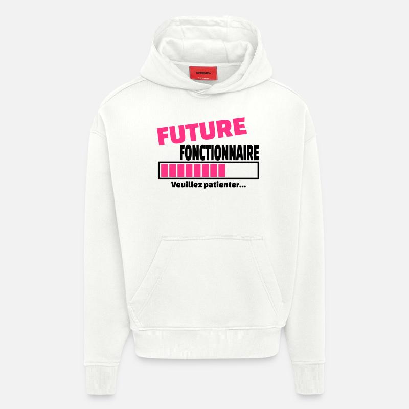 future fonctionnaire - Sweat à capuche bio épais oversize fabriqué en UE - OFF WHITE