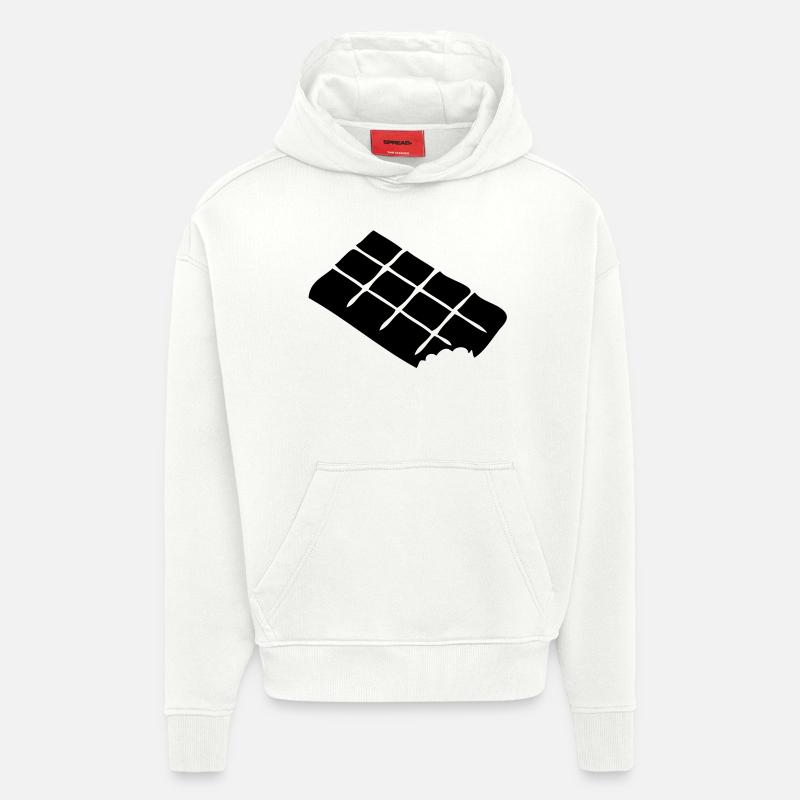 tablette chocolat1912 - Sweat à capuche bio épais oversize fabriqué en UE - OFF WHITE