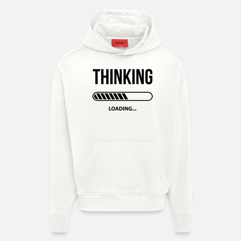Thinking Loading - Sweat à capuche bio épais oversize fabriqué en UE - OFF WHITE