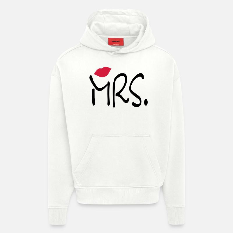 mrs_b - Sweat à capuche bio épais oversize fabriqué en UE - OFF WHITE