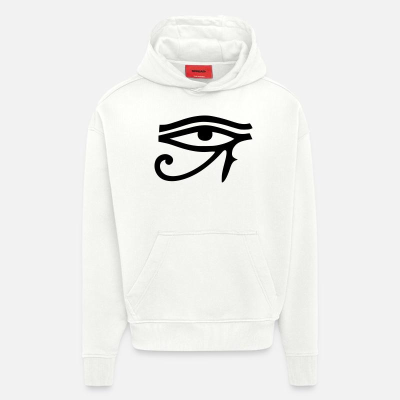 oeil d'Horus - Sweat à capuche bio épais oversize fabriqué en UE - OFF WHITE