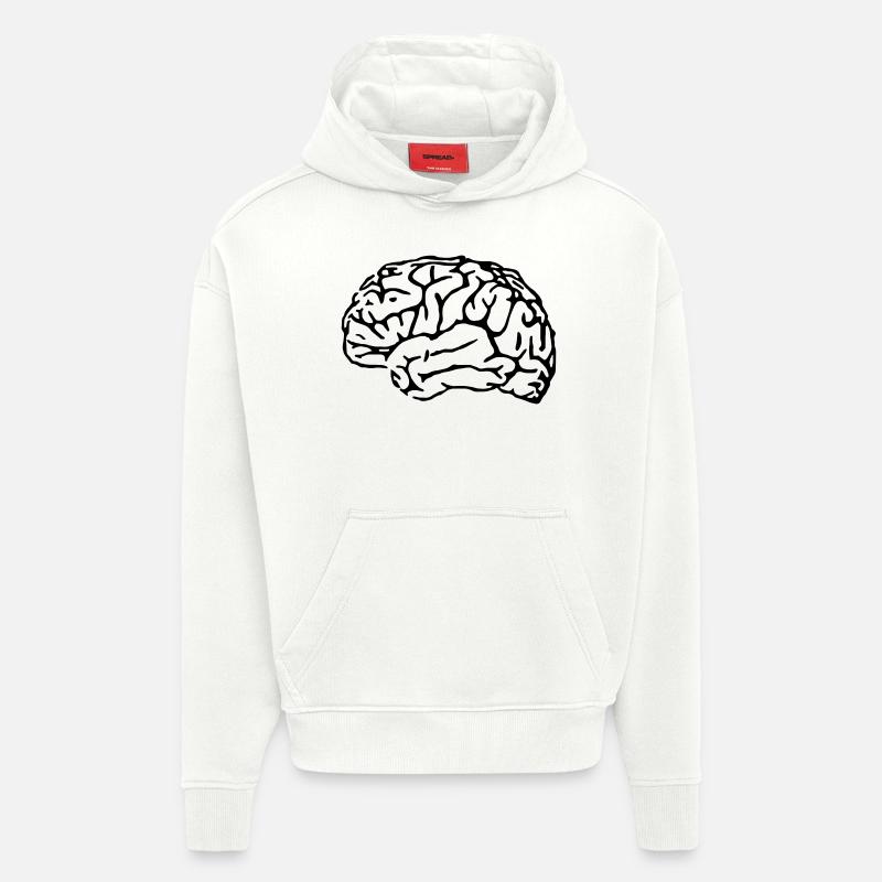cerveau - Sweat à capuche bio épais oversize fabriqué en UE - OFF WHITE