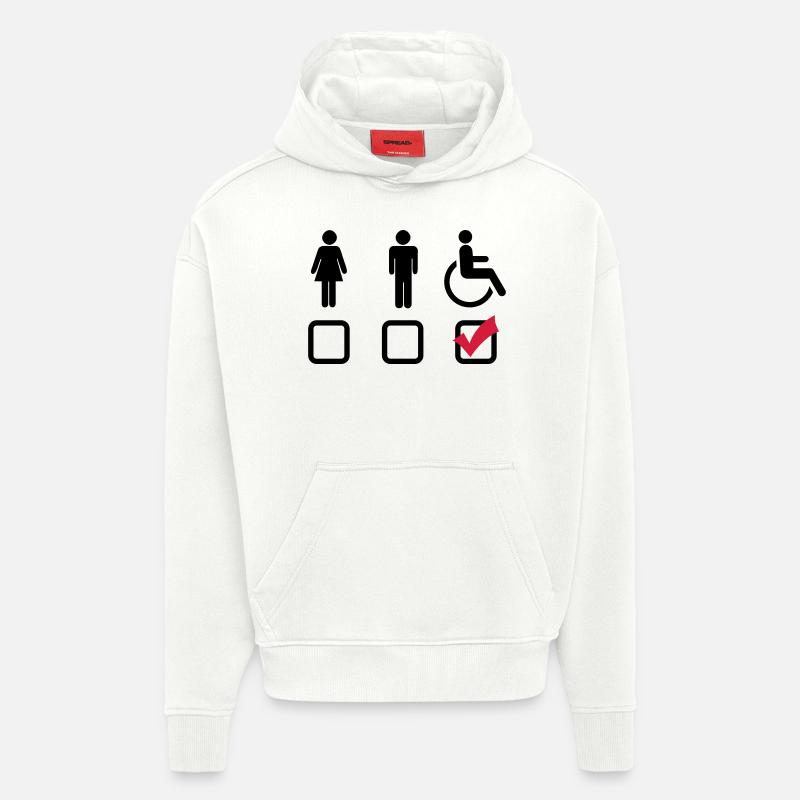 Behindert Rollstuhl - Hoodie- made by SPREAD - OFF WHITE