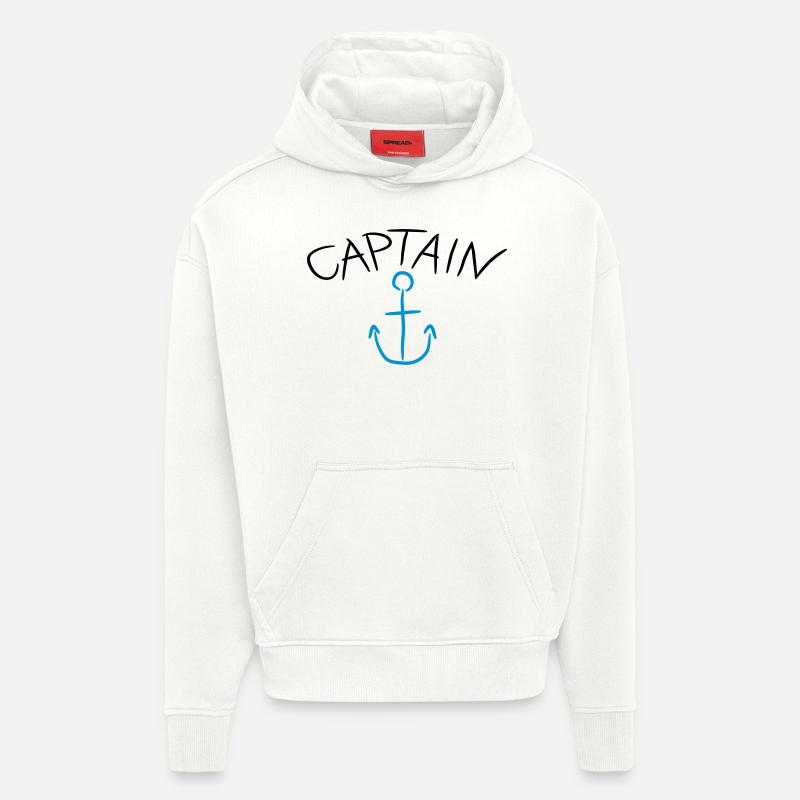 Capitaine ancre Comic Logo - Sweat à capuche bio épais oversize fabriqué en UE - OFF WHITE