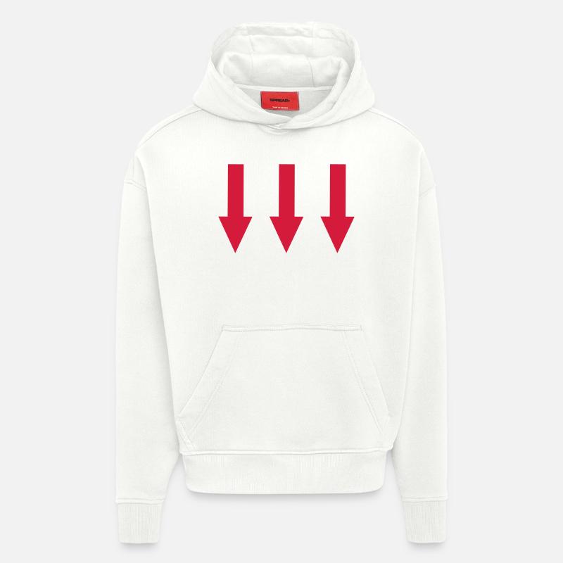 flèches - Sweat à capuche bio épais oversize fabriqué en UE - OFF WHITE