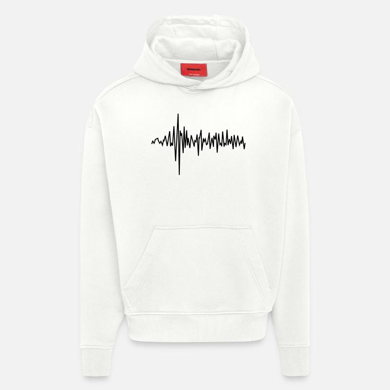 Fréquence - Sweat à capuche bio épais oversize fabriqué en UE - OFF WHITE