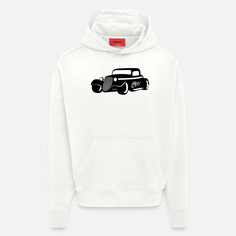 Hot Rod - Sweat à capuche bio épais oversize fabriqué en UE - OFF WHITE